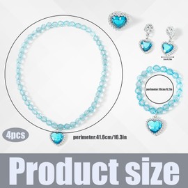 4 Pcs Girls Jewellery Set,Kids Jewellery Sets for Girls,Princess Kids Jewellery Dress Up,Costume Jewelry for Girls,Childrens Jewellery Play Jewelry for Little Girls for Party Favors Costume Cosplay