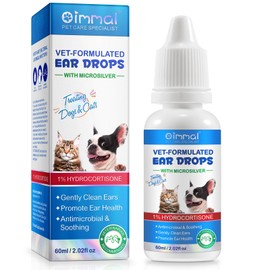 Bieyoc Pet Ear Drops for Dogs and Cats, Dog and Cat Ear Clean and Soothe Ear Irritations, Pet Ear Cleaner Helps to Remove Wax, Stains & Dirt, 2.02 Fl.Oz