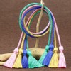 4Pcs Polyester Braided Tassels 54cm Light Yellow Double-Ended Tassel Tie