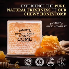 JAMIE'S HIVE TO TABLE Jamie's Hive To Table 100% Raw Honeycomb, 12 Oz C All-Natural Pure Georgia Honeycomb, No Additives or Preservatives, Non-GMO