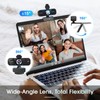 TRAUSI HD Webcam with Microphone, Noise Cancellation, Privacy Cover, Wide-Angle