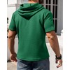 Aiyino Men's Hoodies Pullover Casual Short Sleeve Drawstring Waffle Knit