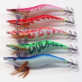 A20egi30h5XG-A No. 3.0 Egi Rattle Included, Set of 5, Luminous Squid Fishing, Egging, Bait Tree,