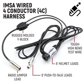 Rugged Radios IMSA Wired Car Harness - Connects Helmet Kit Push to Talk and Two Way Handheld Radio for Racing radios Communications Electronics