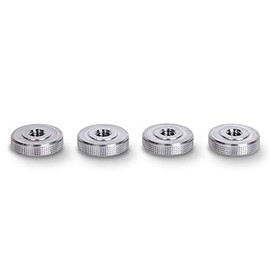 PrecisionGeek - Knurled Thumb Nuts/Female Thumb Wheel Lock Nut Adapter - Aluminium M6 x 5mm (20mm dia) (Set of 4)