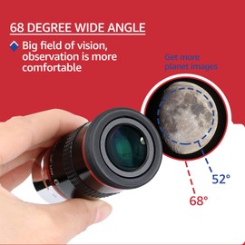 Svbony Telescopic Eyepiece 6 mm, 1.25 Inch 68° Wide Angle Pleasant Field of View Sharp Images, Planetary Eyepiece Telescopic Accessories, for Saturn Jupiter Moon Surface Crater