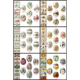 Easter Egg Wraps for 42 Hen Eggs, 6 Sleeves, 42 Designs, Heat Shrink, Pysanka #1