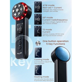 Radio Frequency Skin Tightening Device, Smart Electric Zinc Alloy Facial Beauty Machine with RF-Current Cold Heat for Jawline Lifting, Cheek Firm, Wrinkle Reduction, Depuff, Increase Absorption