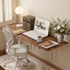 GOYLSER Wall Mounted Folding Table for Office, Rustic Brown Fold