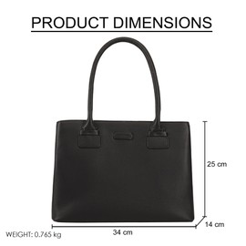 Lloyd Baker London – DAISSY Leather Shoulder Bag: Women's Modern Classic Design in 100% Genuine Full Grain Leather with Triple Compartments- JET BLACK (Black)