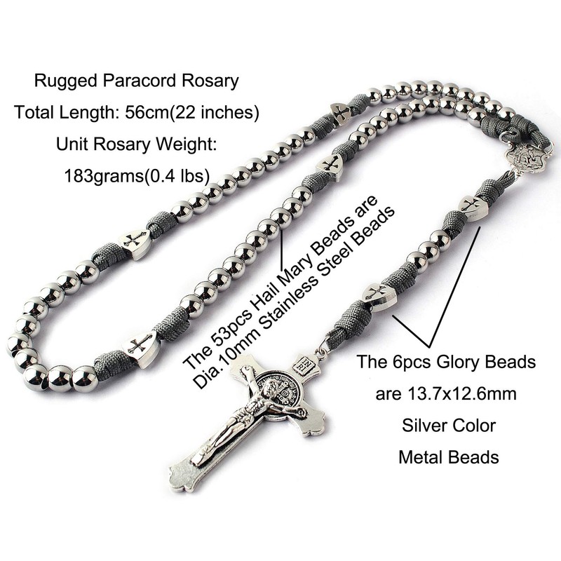 HanlinCC Large and Heavy Stainless Steel Beads Rugged Durable Paracord