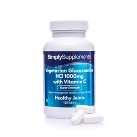 SimplySupplements Vegetarian Glucosamine HCI 1000mg with Vitamin C 40mg - 120 Tablets - Suitable for Vegans - Supply for 4 Months