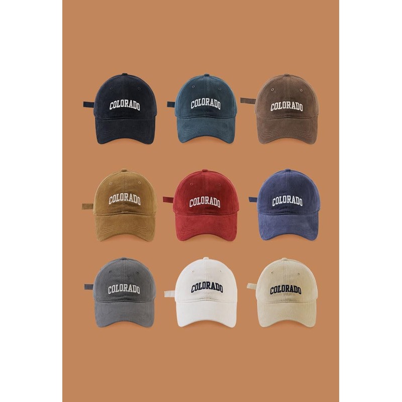 COTIDI Colorado Men's 100% Cotton Baseball Cap Adjustable Hat, camel