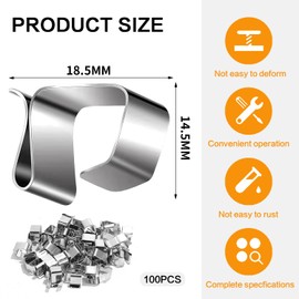 Prmape Gutter Hooks for Fairy Lights, Pack of 100 Mini Gutter Hooks, Stainless Steel Christmas Light Clips, Holiday Lights Clip Gutter for Christmas Light, Kitchen, Bathroom, Garden [Energy Class A]