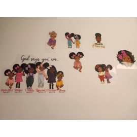 Unbranded 7 Pcs Black Girl Iron on Patches T Shirt Iron on Transfer Decals Clothing...