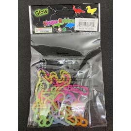 Unbranded ANIMAL Shaped Rubber Bands 12pc Pack Bracelets Neon-Colors GLOW IN THE DARK!