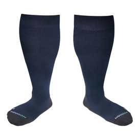 HOYISOX Big and Tall Compression Socks 20-30 mmHg, Comfortable Knee High Socks for Men and Women (as1, alpha, xx_l, regular, regular, Navy)