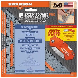 Swanson 7‘’ Speed Square PRO & Speed Knife W/Blue Book PRO