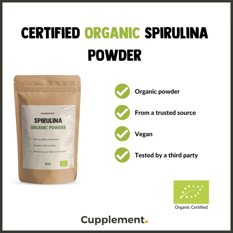 Cupplement - Spirulina 150 g - Organic - Free Scoop