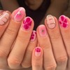 Press On Nails, Floral Little Flower, Short Square Almond Ballet