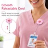 2PCS Flower Badge Reel Retractable ID Name Card Holder Floral