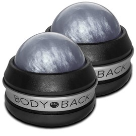 Body Back Manual Massage Roller Ball, Relax & Recover, Self-Care Massager, Athletes & Fitness, Back Massage Tool, Self-Massage Ball for Sore Muscle & Joint Pain, 2- Pack (Silver)