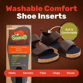 SoxsolS Machine Washable Dryer Safe Wool Flat Insert for Sockless Shoes for Women Size US 7 Euro 38