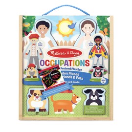Melissa & Doug O c c u p a t i o n s : Pretend Play Set Bundle with 1 Theme Compatible M&D Scratch Fun Mini-Pad (09309)