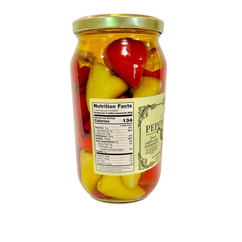 Greek Stuffed Peperoncini Duo - Greek Green and Red Peperoncini