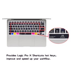 HRH Ultra Thin Logic Pro X Shortcut Hotkey Silicone Keyboard Cover Skin for MacBook Air 13 Inch 2020 with Touch ID (MODLE A2179 and A2337 M1 Chip,US Layout) Keyboard Accessories Protector