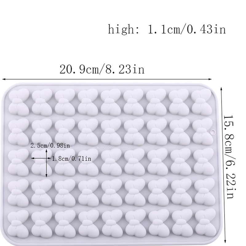 AIBOYA 45 Cavity Mouse Bow Silicone Molds Butterfly Tie Gummy
