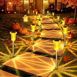 Luces solares para jardín DenicMic CL-XDC impermeables color naranja 10 unidades