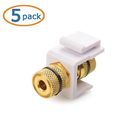 Cable Matters 5-Pack Banana Jack Binding Post Keystone Jack Inserts with Black Ring