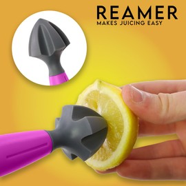 Lemon Zester Bar Tool 3 in 1, Citrus, Lime Zester, Reamer and Grater with a Soft-Touch Handle, Compact for Easy Storage and Dishwasher Safe (Pink)