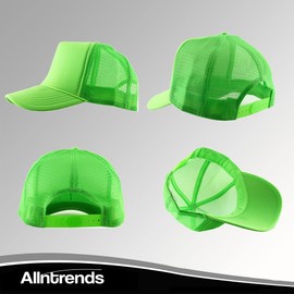 ALLNTRENDS Alien Trucker Hat Embroidered Cool Graphic Adjustable Cap (Neon Green)
