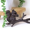 Fyne-Finds Metal Brown Squirrel Animal on Branch Rustic Coat Keys