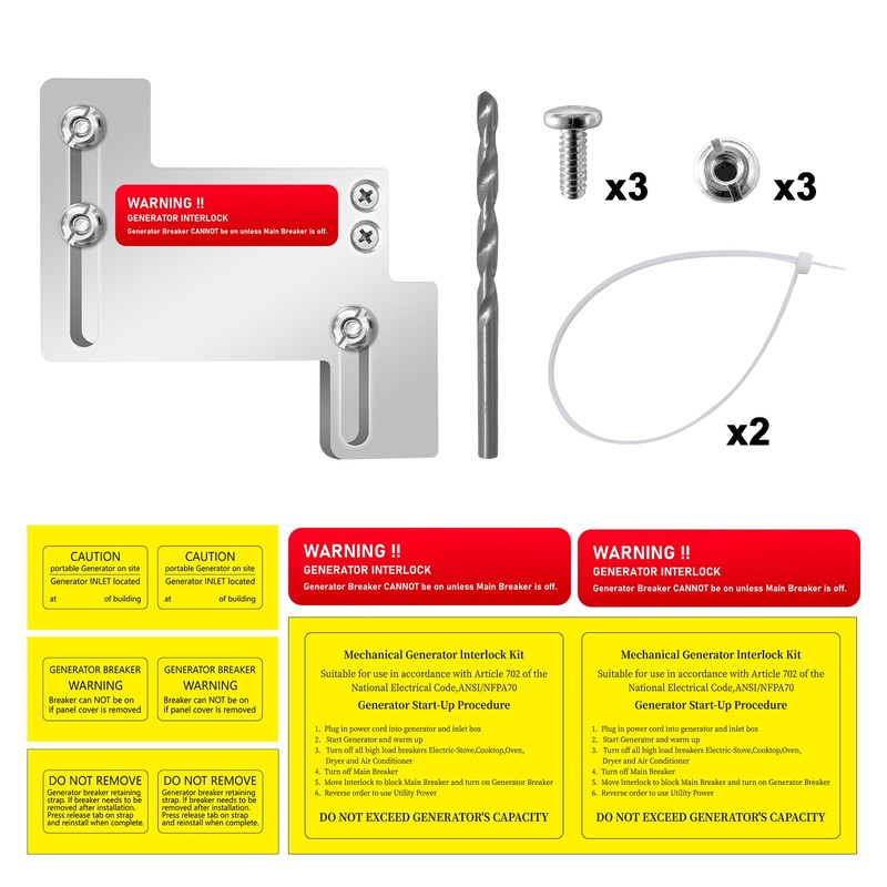 Generator Interlock Kit Compatible with Eaton Cutler Hammer Type CH