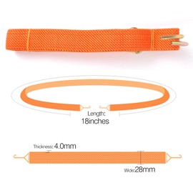 Marcobrothers Flat Bungee Cord,2 Strips (18 inches, Orange)
