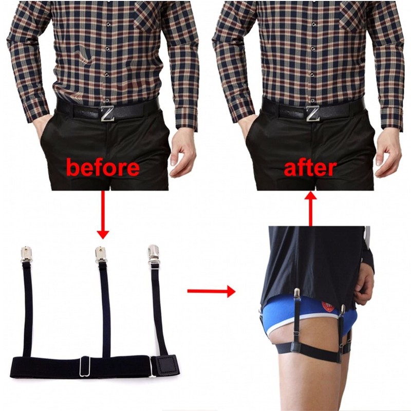Mens Shirt Stays Stay Garter Style - 1 pair (2