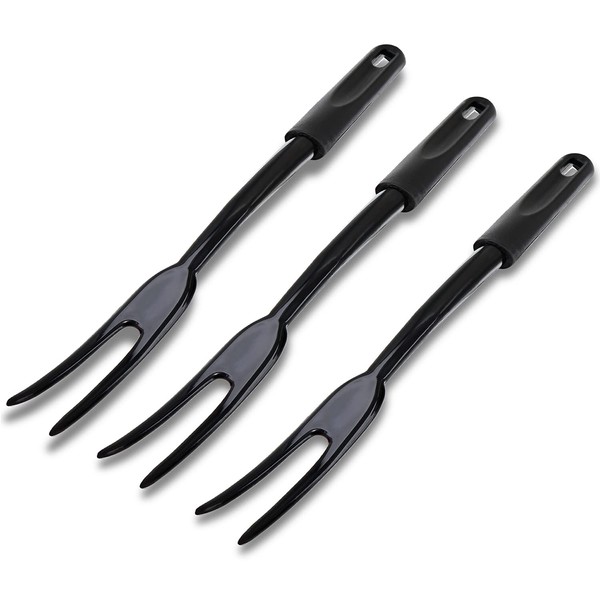Nylon Fork Made of Heat Resistant Nylon with Plastic Handle with Hole Ideal for use with Non-Stick Pots and Pans (Pack Of 3) - By Ram Pro