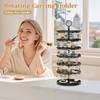 TANOSAN 6 Tier Rotating Earring Holder Organizer Stand Adjustable Plastic