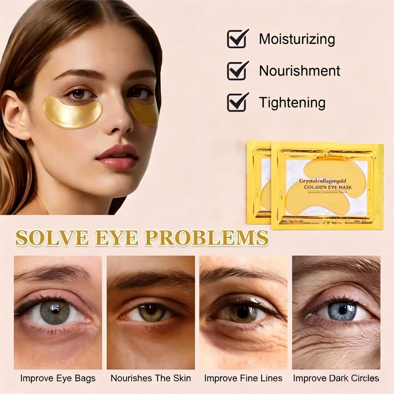 15 Pcs 24K Gold Eye Patch & 15 Pcs Crystal