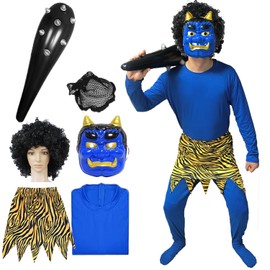 Kanesuki Set of 6 Setsubun Demon Costume, Cosplay, Realistic Demon Cosplay, Men's Unisex Oni, Red Demon, Blue Demon, Demon Costume, Full Set of Oni, Oni, Costume, Full Set of Oni, Exterminating Oni,