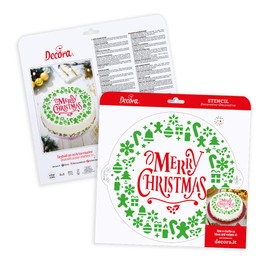 Decora 9270978 Merry Christmas Garland Stencil Diameter 25 cm Plastic
