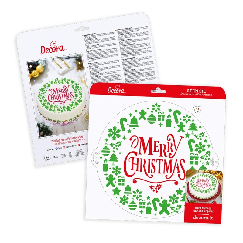 Decora 9270978 Merry Christmas Garland Stencil Diameter 25 cm Plastic