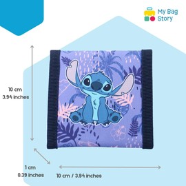 mybagstory - Purple Stitch Children's Wallet/Purse - Girl - School - Kindergarten - Daycare - Holiday - 10 cm, Stitch - Purple, Classic