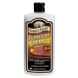 Parker & Bailey Furniture Cream, Floor & Furniture Cleaner, Quick Shine Restorer for Cabinets, Tables & Surfaces, 16 oz.