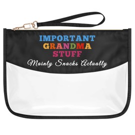 Grandma Snacks Bag Makeup Bag Grandma Gift from Granddaughter Grandson Mothers Day Gifts Grandma Birthday Gift PVC Clear Cosmetic Bag Grandma Grandmother Nana Retirement Gifts Travel Toiletry Pouch