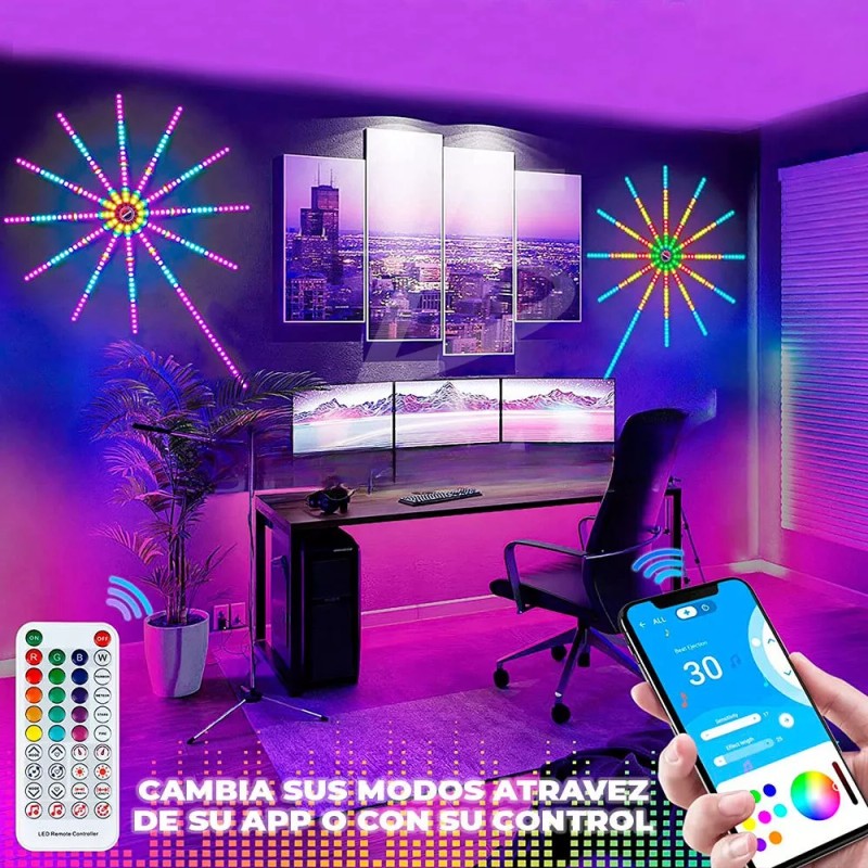 EGTMA Luces De Fuegos Artificiales Inteligentes Para Interiores