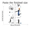 Condessacity Height Scale Wall Sticker, Cute Cartoon, Basketball Shoot, Kids